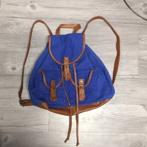 Blue and Brown Backpack
